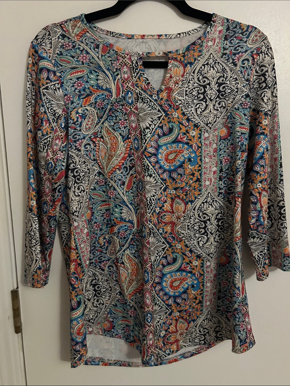 Paisley-Print Long Sleeve Tees - Multicolor